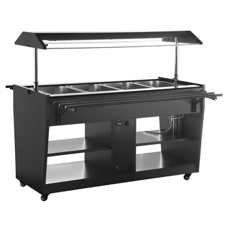 Buffet central chauffant Buffalo noir - Gastronoble - JA179