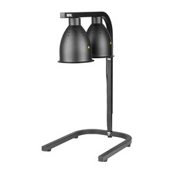 Lampe chauffante double sur pied Buffalo noir mat - Gastronoble - JA865