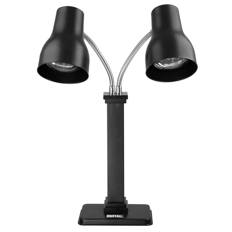 Lampe chauffante double sur pied Buffalo noir mat 2x250&nbsp;W - Gastronoble - JA868