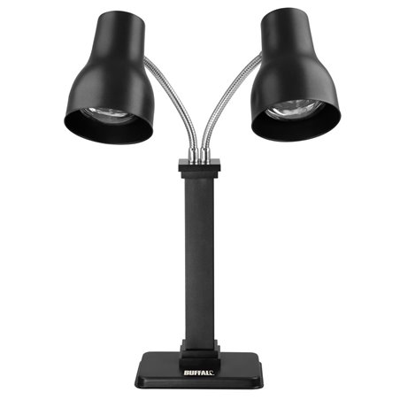 Lampe chauffante double sur pied Buffalo noir mat 2x250&nbsp;W - Gastronoble - JA868