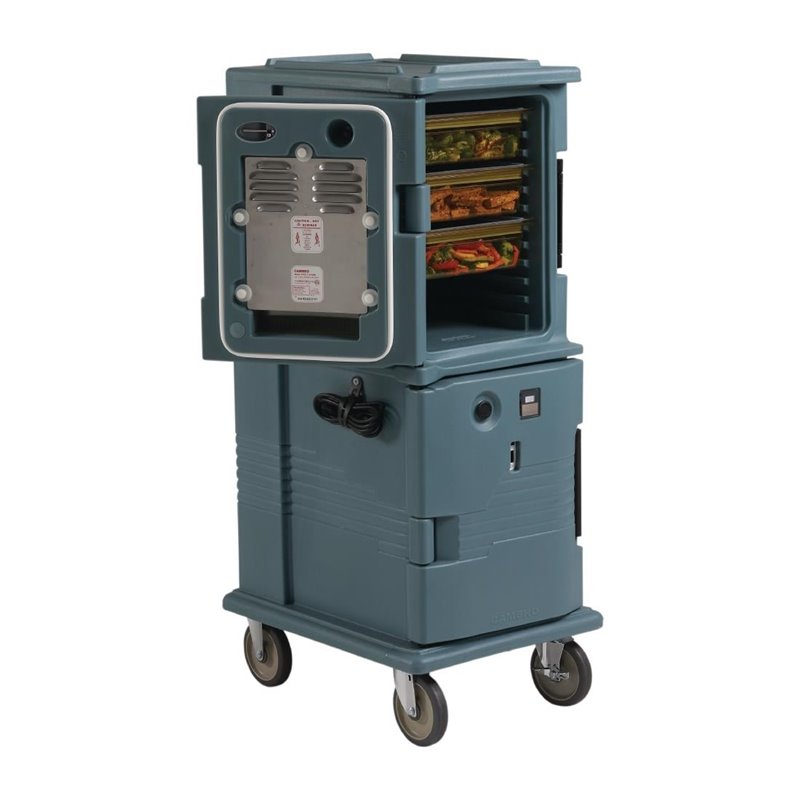Chariot &eacute;lectrique chauffant 8 GN Cambro 114L bleu ardoise - Gastronoble - DB103