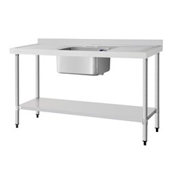 Plonge un bac double &eacute;gouttoir Vogue 1500mm - Gastronoble - DY826
