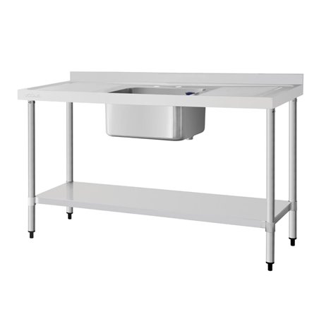 Plonge un bac double &eacute;gouttoir Vogue 1500mm - Gastronoble - DY826