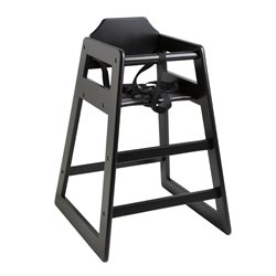 Chaise haute en bois Bolero noire - Gastronoble - CJ588