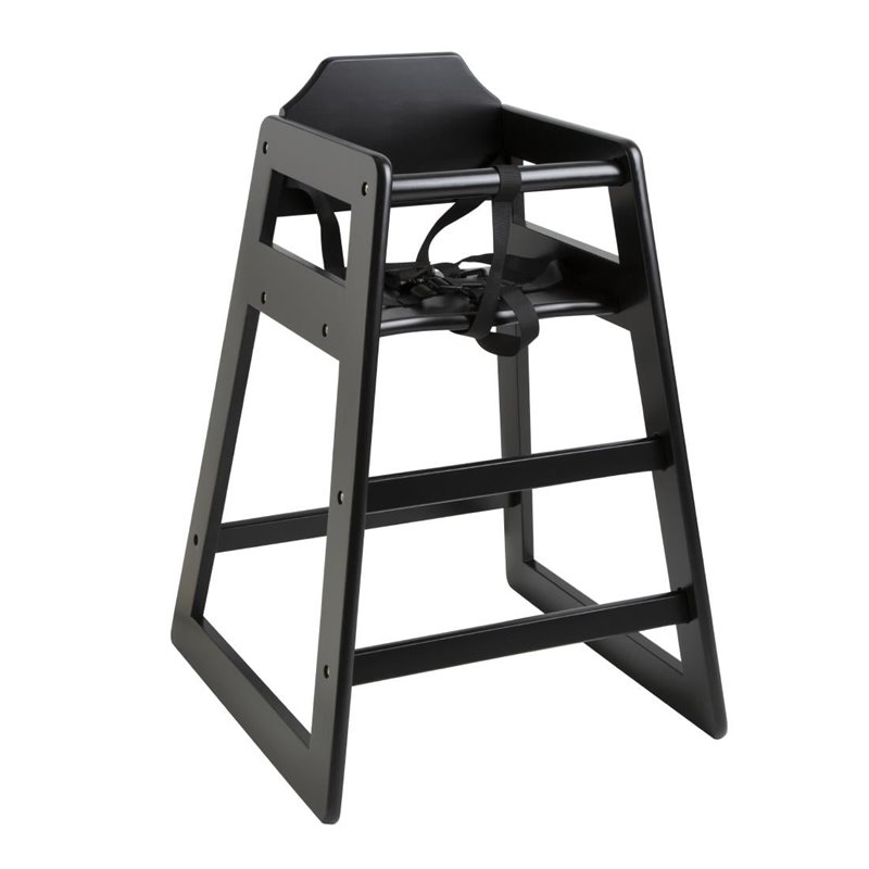 Chaise haute en bois Bolero noire - Gastronoble - CJ588