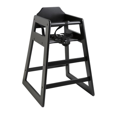 Chaise haute en bois Bolero noire - Gastronoble - CJ588