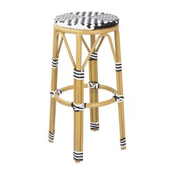 Tabourets de bar en rotin PE style parisien Bolero noirs (lot de 2) - Gastronoble - HZ144