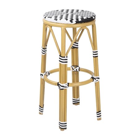Tabourets de bar en rotin PE style parisien Bolero noirs (lot de 2) - Gastronoble - HZ144