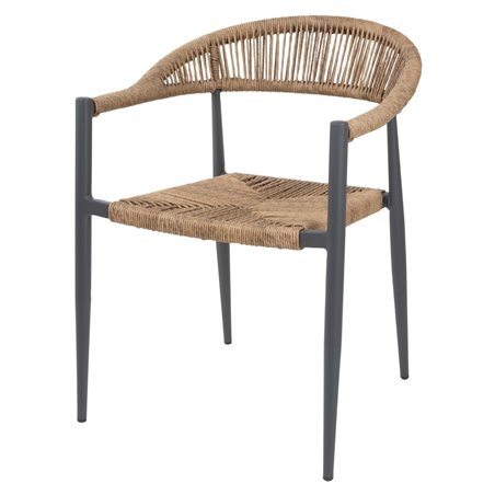 Fauteuils d'ext&eacute;rieur en rotin PE tress&eacute; Bolero Eden naturels (lot de 4) - Gastronoble - HZ591