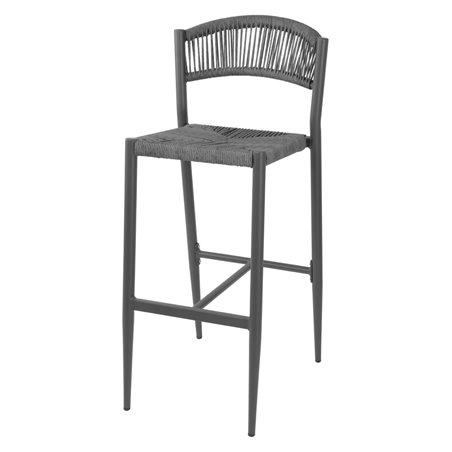 Tabourets de bar d'ext&eacute;rieur en rotin PE tress&eacute; Bolero Eden anthracite (lot de 2) - Gastronoble - HZ593