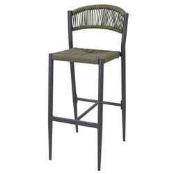Tabourets de bar d'ext&eacute;rieur en rotin PE tress&eacute; Bolero Eden verts (lot de 2) - Gastronoble - HZ595
