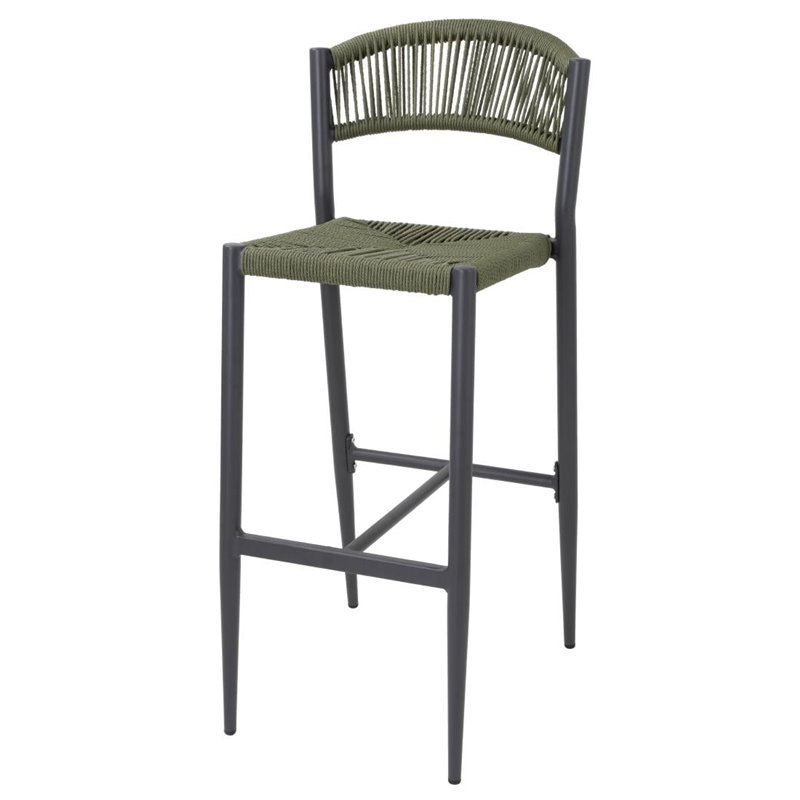 Tabourets de bar d'ext&eacute;rieur en rotin PE tress&eacute; Bolero Eden verts (lot de 2) - Gastronoble - HZ595