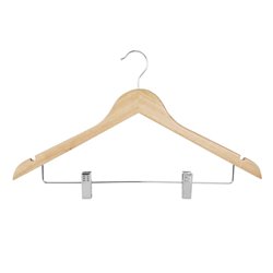 Cintres en bois avec pinces pantalon Bolero (lot de 10) - Gastronoble - FU396