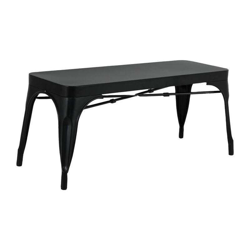 Bancs en m&eacute;tal noir Bolero Bistro 1000&nbsp;mm (lot de 2) - Gastronoble - JA328