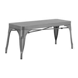 Bancs en m&eacute;tal gris acier Bolero Bistro 1000&nbsp;mm (lot de 2) - Gastronoble - JA329