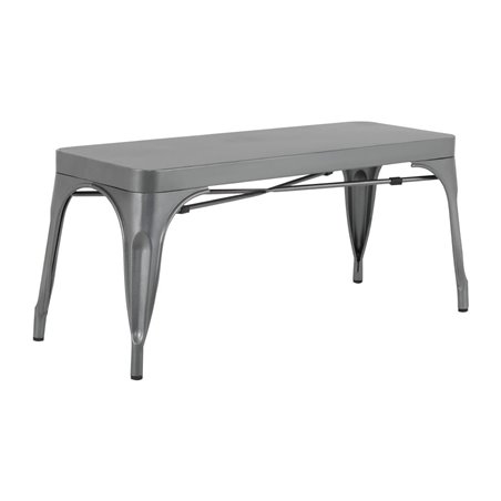 Bancs en m&eacute;tal gris acier Bolero Bistro 1000&nbsp;mm (lot de 2) - Gastronoble - JA329