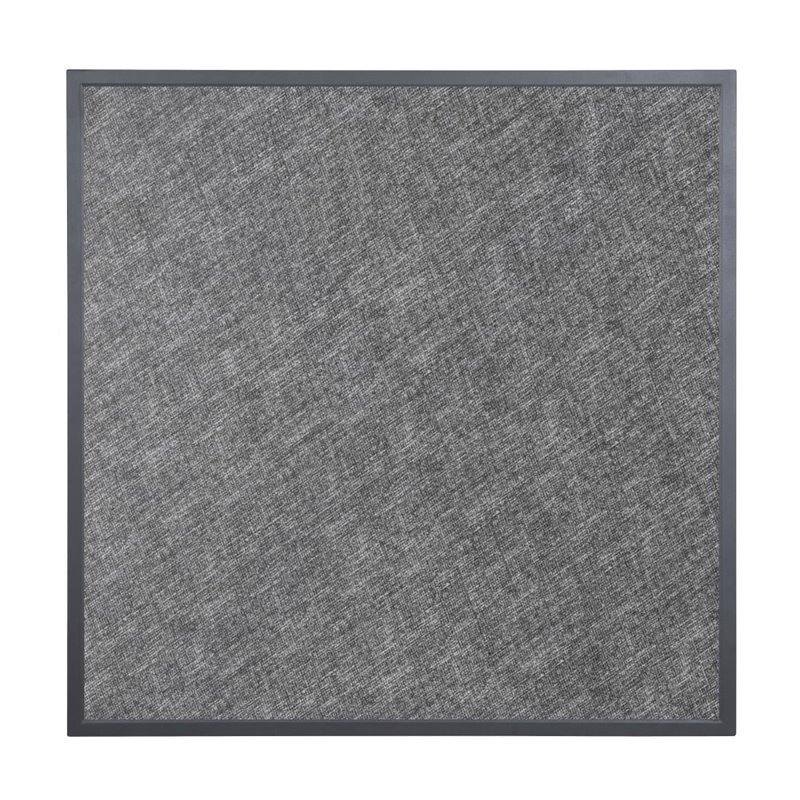 Plateau de table ext&eacute;rieur carr&eacute; en verre tremp&eacute; Bolero noir bross&eacute; bord gris 700 mm - Gastronoble - DZ873