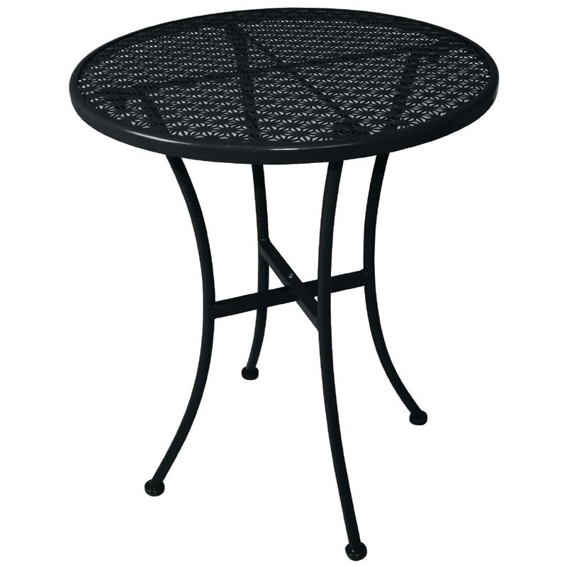 Table bistro ronde en acier ajour&eacute; Bolero noire 600mm (lot de 15) - Gastronoble - SA819