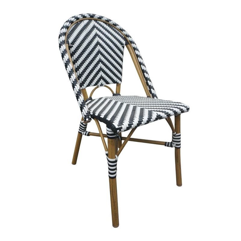 Chaises style parisien en rotin PE Bolero noires (lot de 2) - Gastronoble - CH111