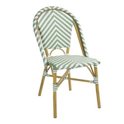 Chaises style parisien en polyrotin PE Bolero vert clair (lot de 2) - Gastronoble - FU535