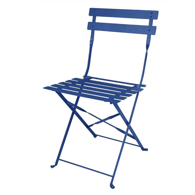Chaises de terrasse pliantes Bolero Perth bleu marine fonc&eacute; (lot de 2) - Gastronoble - FU541