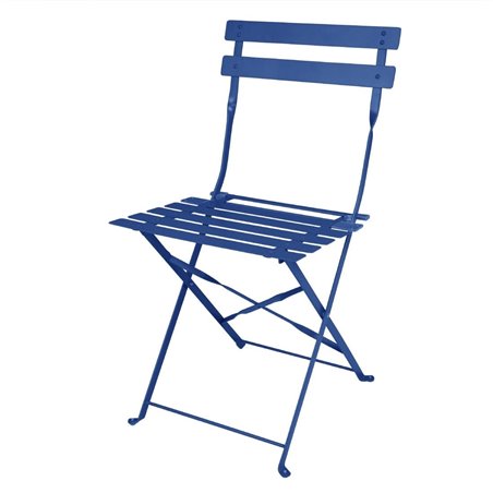 Chaises de terrasse pliantes Bolero Perth bleu marine fonc&eacute; (lot de 2) - Gastronoble - FU541