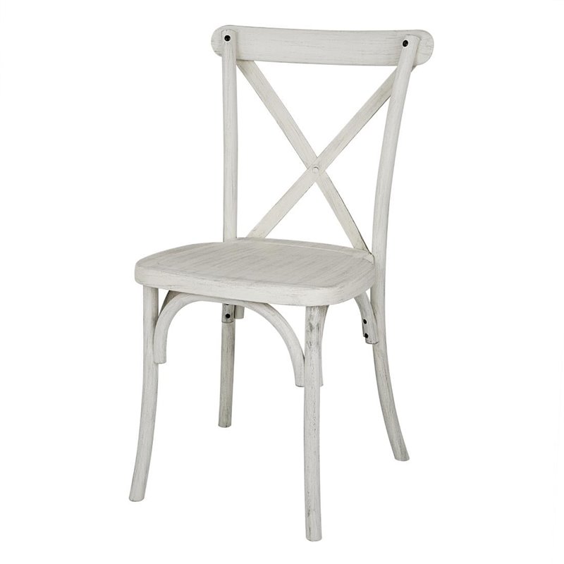 Chaises en r&eacute;sine &agrave; dossier crois&eacute; Bolero Manhattan blanches (lot de 4) - Gastronoble - HW280