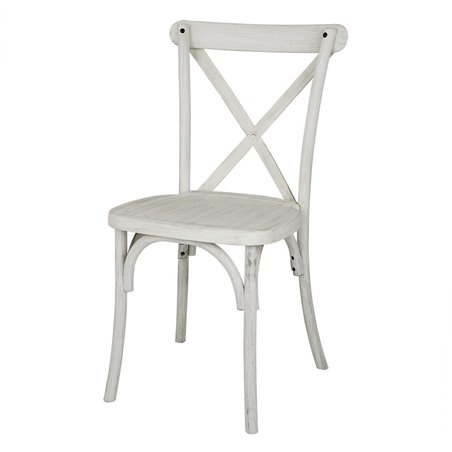 Chaises en r&eacute;sine &agrave; dossier crois&eacute; Bolero Manhattan blanches (lot de 4) - Gastronoble - HW280