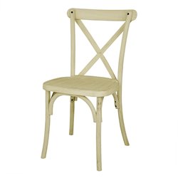 Chaises &agrave; dossier crois&eacute; en r&eacute;sine Bolero Manhattan effet bois naturel (lot de 4) - Gastronoble - HW282