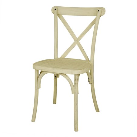 Chaises &agrave; dossier crois&eacute; en r&eacute;sine Bolero Manhattan effet bois naturel (lot de 4) - Gastronoble - HW282