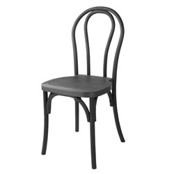 Chaises en r&eacute;sine style bois courb&eacute; Bolero Soho noires (lot de 4) - Gastronoble - HW286