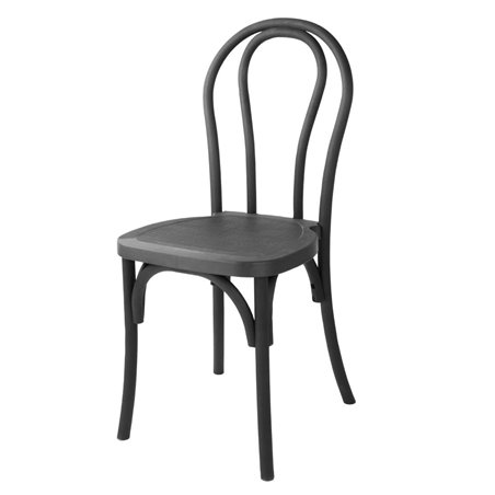 Chaises en r&eacute;sine style bois courb&eacute; Bolero Soho noires (lot de 4) - Gastronoble - HW286