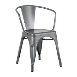Bolero Bistro Curve Fauteuils Gunmetal (lot de 4) - Gastronoble - HZ807