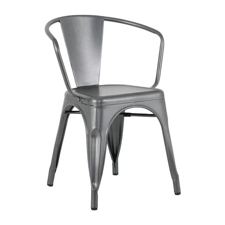 Bolero Bistro Curve Fauteuils Gunmetal (lot de 4) - Gastronoble - HZ807