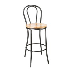 Tabouret haut Bolero Clarisse gris m&eacute;tal - Gastronoble - DC179