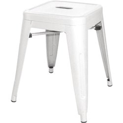Tabouret bas Bolero Bistro en acier blanc (lot de 4) - Gastronoble - DL869