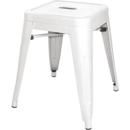 Tabouret bas Bolero Bistro en acier blanc (lot de 4) - Gastronoble - DL869