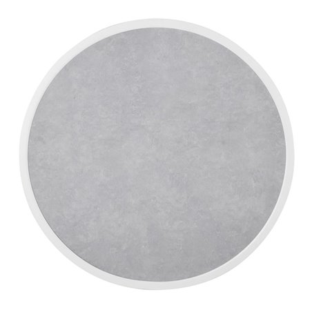 Plateau de table ext&eacute;rieur rond en verre tremp&eacute; Bolero effet pierre gris clair bord blanc 580 mm - Gastronoble - DL485
