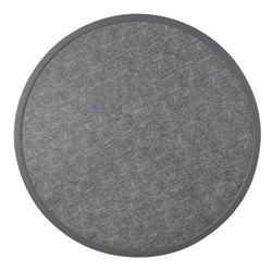Plateau de table ext&eacute;rieur rond en verre tremp&eacute; Bolero noir bross&eacute; bord gris 580mm - Gastronoble - DL489
