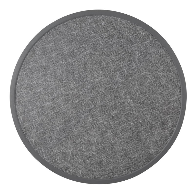 Plateau de table ext&eacute;rieur rond en verre tremp&eacute; Bolero noir bross&eacute; bord gris 580mm - Gastronoble - DL489