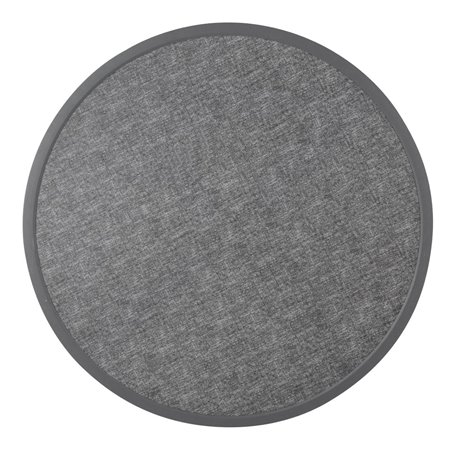 Plateau de table ext&eacute;rieur rond en verre tremp&eacute; Bolero noir bross&eacute; bord gris 580mm - Gastronoble - DL489