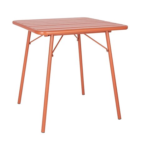 Table carr&eacute;e &agrave; lattes en acier Bolero terracotta - Gastronoble - CK064