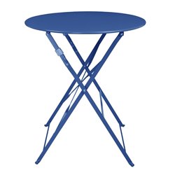 Table de terrasse ronde Bolero Perth bleu marine fonc&eacute; - Gastronoble - DZ875