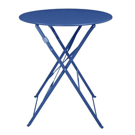 Table de terrasse ronde Bolero Perth bleu marine fonc&eacute; - Gastronoble - DZ875