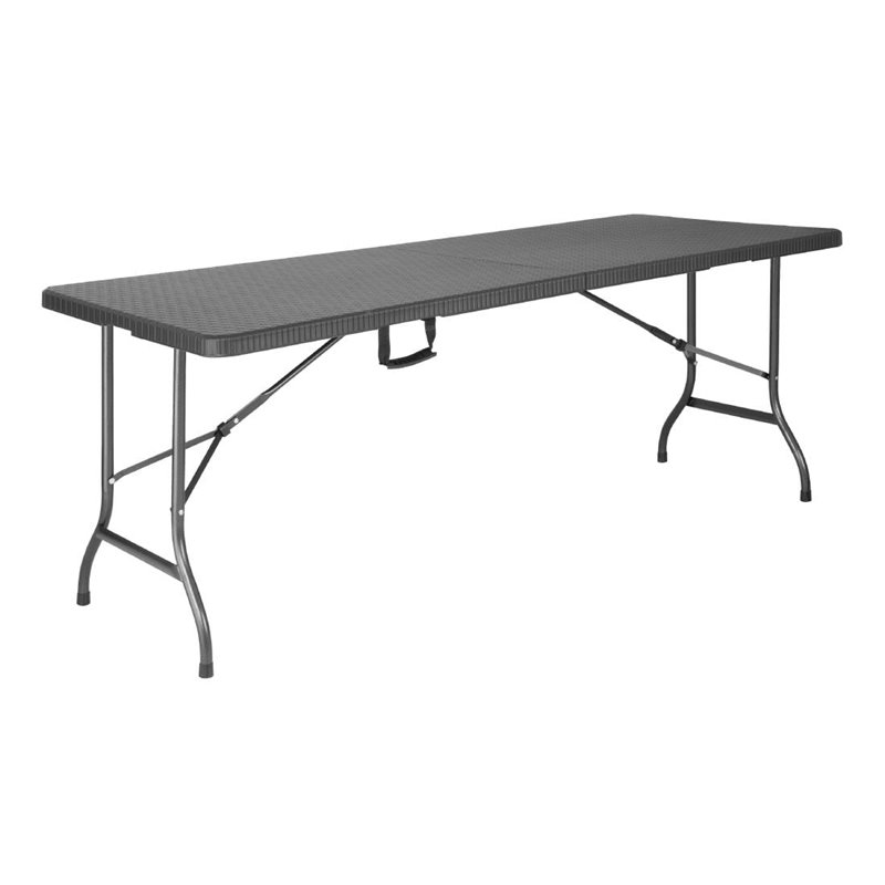Table pliante rectangulaire en rotin PE Bolero noire - Gastronoble - GR770