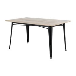 Table &agrave; manger avec plateau en bois de manguier lisse et pi&egrave;tement noir Bolero Bistro 1450&nbsp;mm - Gastronoble - HZ808