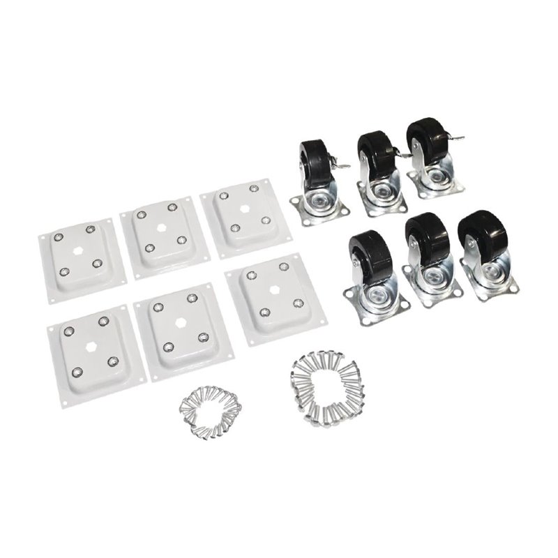 Roues standards et frein&eacute;es Polar avec fixations pour cong&eacute;lateurs coffre (Lot de 6) - Gastronoble - AJ450