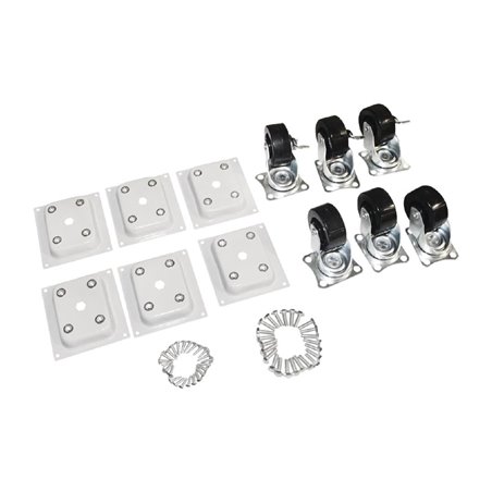Roues standards et frein&eacute;es Polar avec fixations pour cong&eacute;lateurs coffre (Lot de 6) - Gastronoble - AJ450