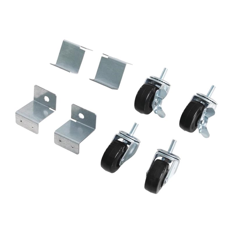 Roues pivotantes standard & frein&eacute;es Polar avec supports (Lot de 4) - Gastronoble - AJ542
