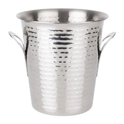Seau &agrave; vin &eacute;vas&eacute; martel&eacute; en acier inoxydable Olympia 4,3&nbsp;L - Gastronoble - JB127